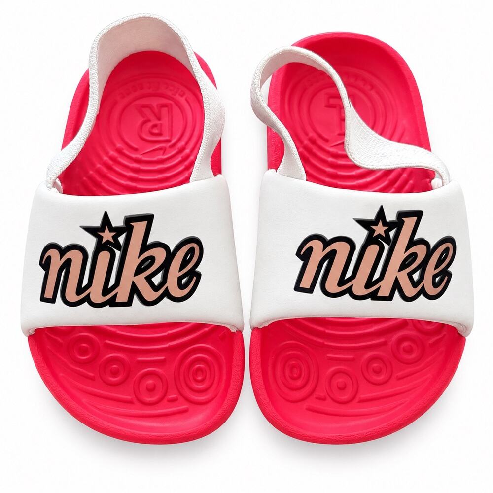 Nike Kids Kawa Slide Sandals Pink White Size 5C